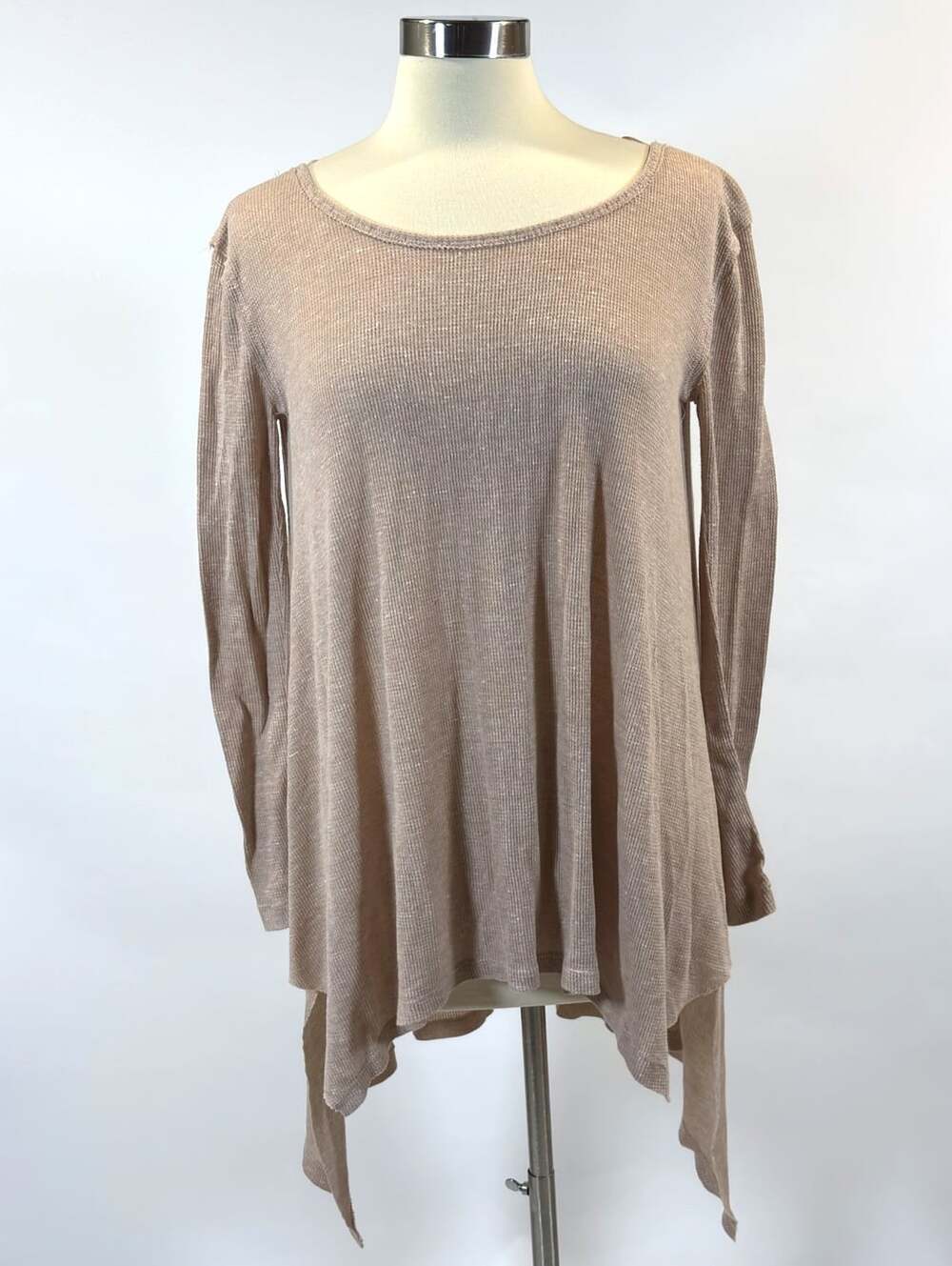 We The Free People Ventura Drippy Raglan Thermal Top Heathered Oatmeal  - Small